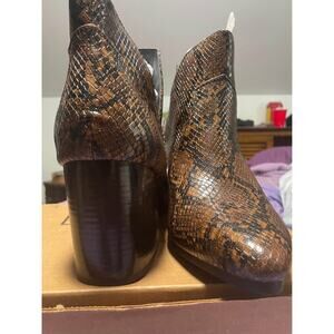 Dream Cloud Faux-Leather Side-Cutout Heeled Bootie